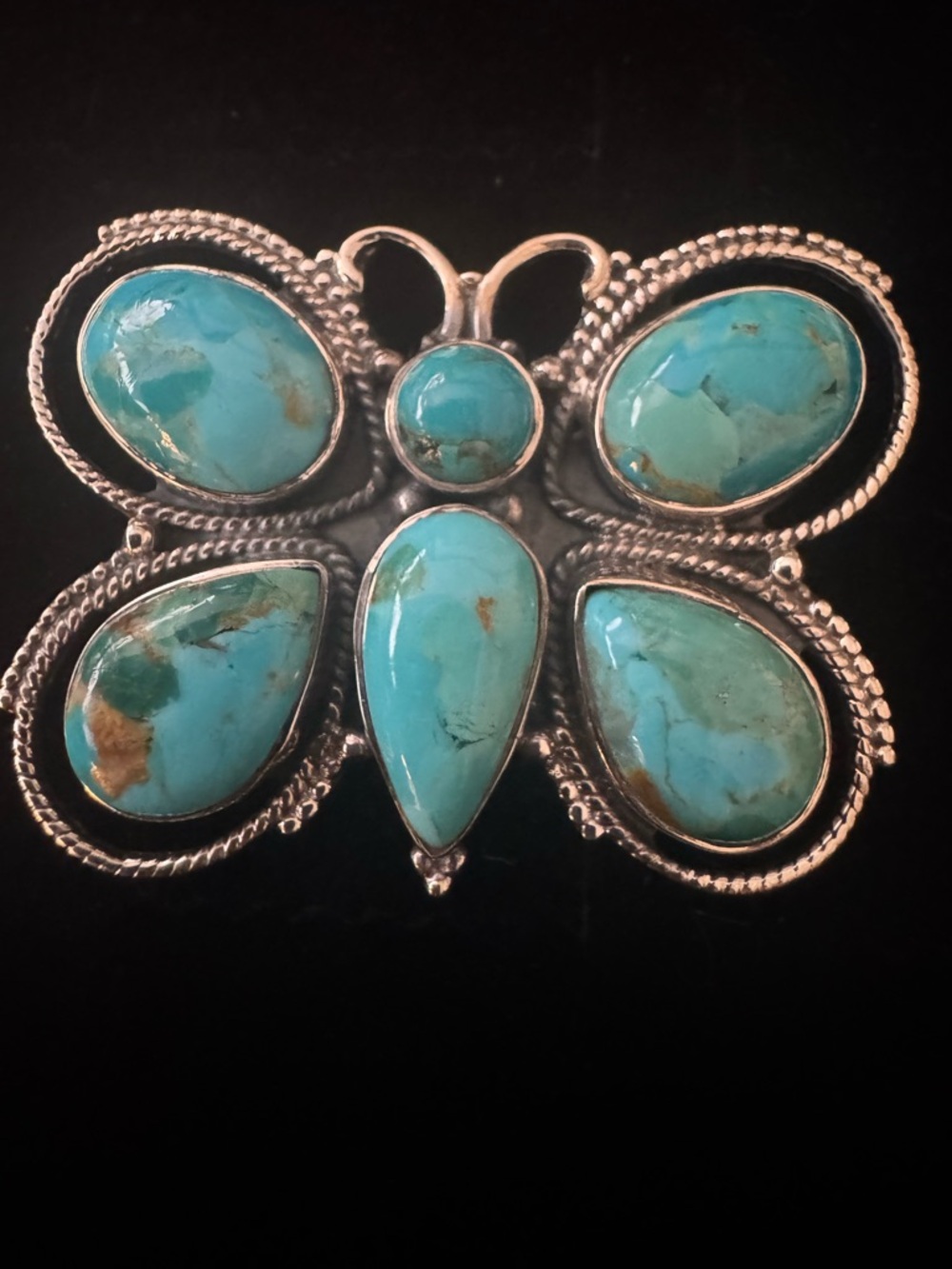 Turquoise Butterfly Statement ring sterling silver absolutely stunning